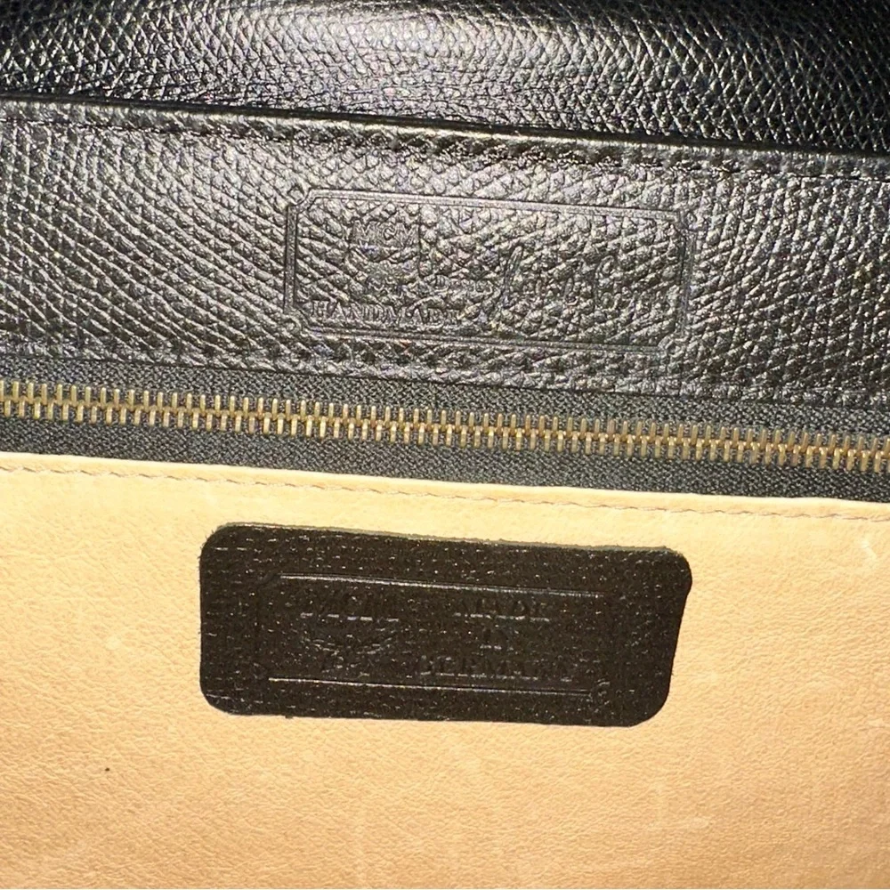 MCM Mini Heritage Satchel | Vintage | Black | Gold | Top Handle | Kelly - Picture 9 of 16